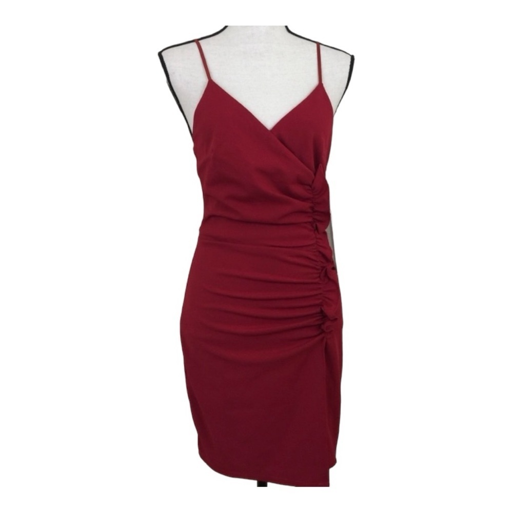 🆕 Love, Nickie, Lew Ruffle Bodycon Dress Sz 7 Red